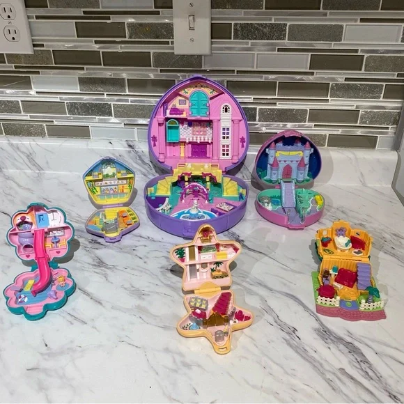 Vintage Bluebird Polly Pocket lot of 6 compacts - Picture 2 of 16
